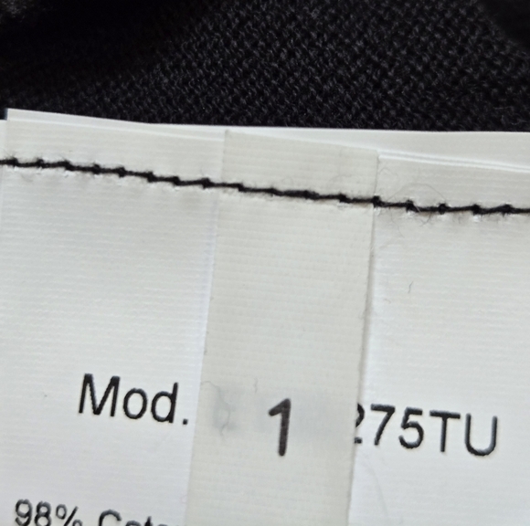 Oblique Creations Italy Black and White Asymmetrical Palm Tree Top. Size Small - Picture 9 of 9